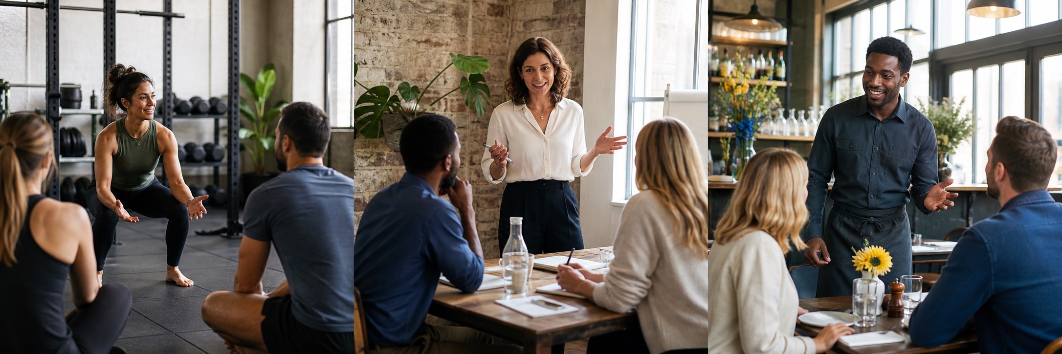 Fitness, learning and hospitality businesses